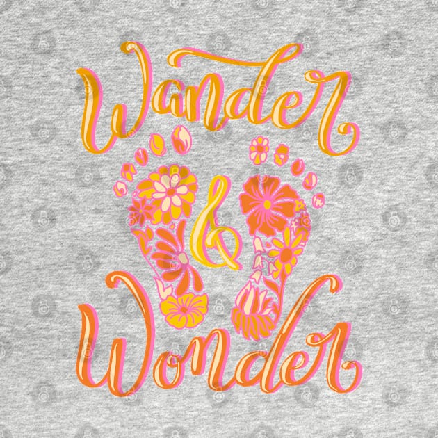 Walking Wander and Wonder Unique Boho Flowers Feet Design by DoubleBrush